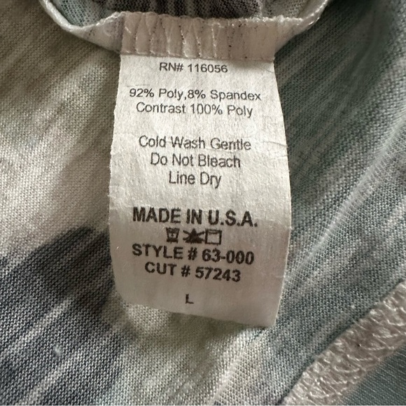 Jess & Jane Kenya Giraffe Animal Print Asymmetrical Shark Bite Tunic Size L - Picture 5 of 8